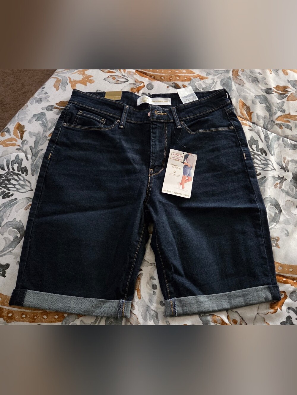 Levi's Women's Dark Indigo Slim Denim Shorts